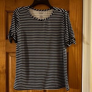 Croft & Barrow Black and White Striped size M Top